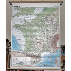 France Administrative; France Physique (Large Pull Down Map)